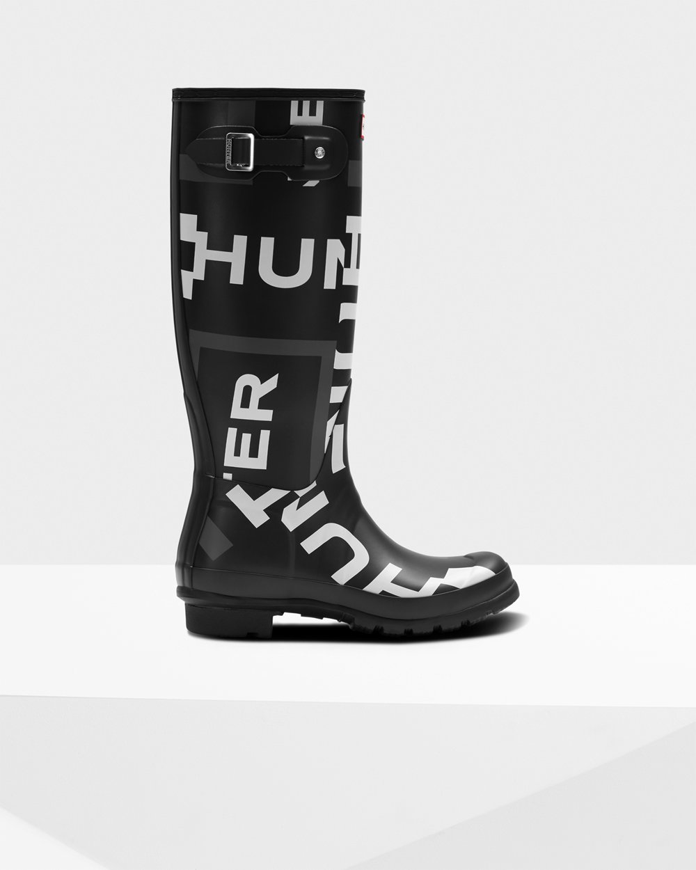 Botas De Altas Original Exploded Logo Hunter Mujer - Negros - 057164ASN